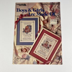 VTG Boys & Girls are Made Of... Lila Rose Leisure Arts Cross Stitch Leaflet 951